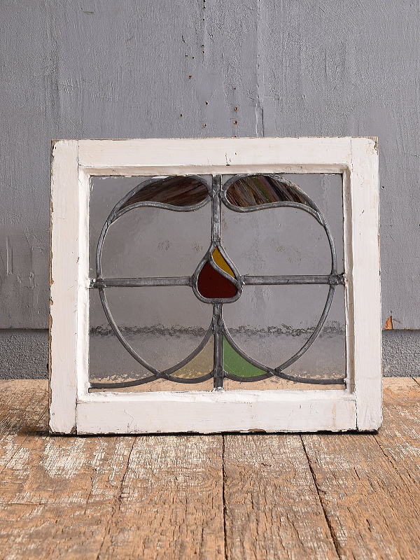 イギリス アンティーク ステンドグラス 幾何学 12547