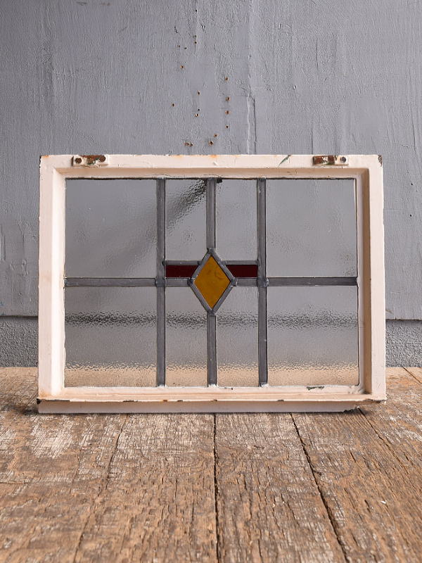 イギリス アンティーク ステンドグラス 幾何学 12663