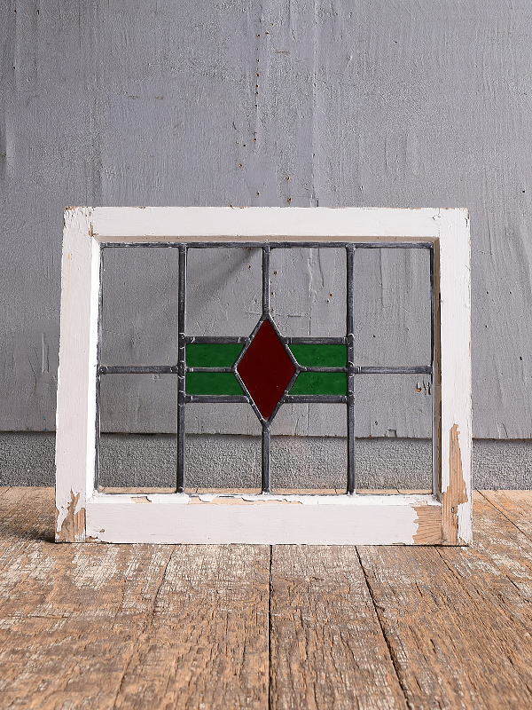 イギリス アンティーク ステンドグラス 幾何学 12665