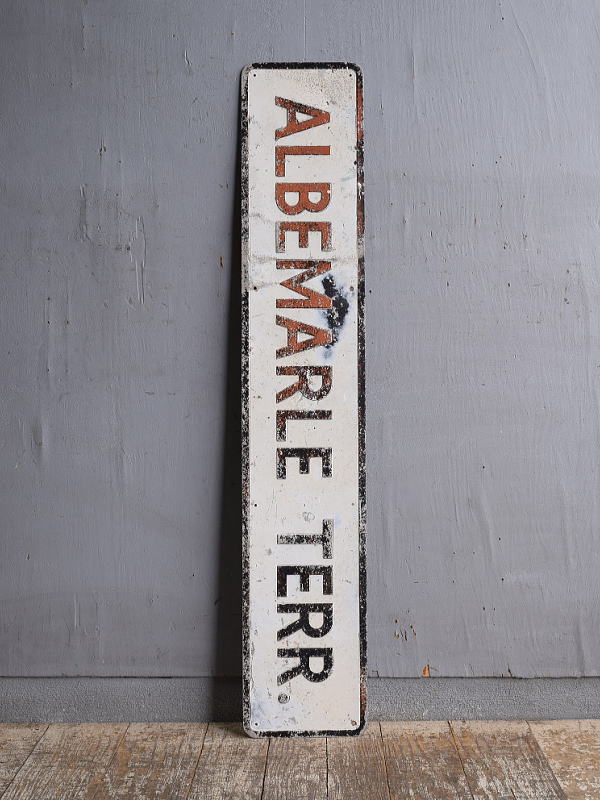 イギリス　アンティーク アルミ製 道路標識 12682