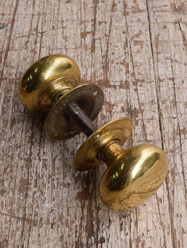 イギリス アンティーク 真鍮製 ドアノブ 建具金物 握り玉 12730