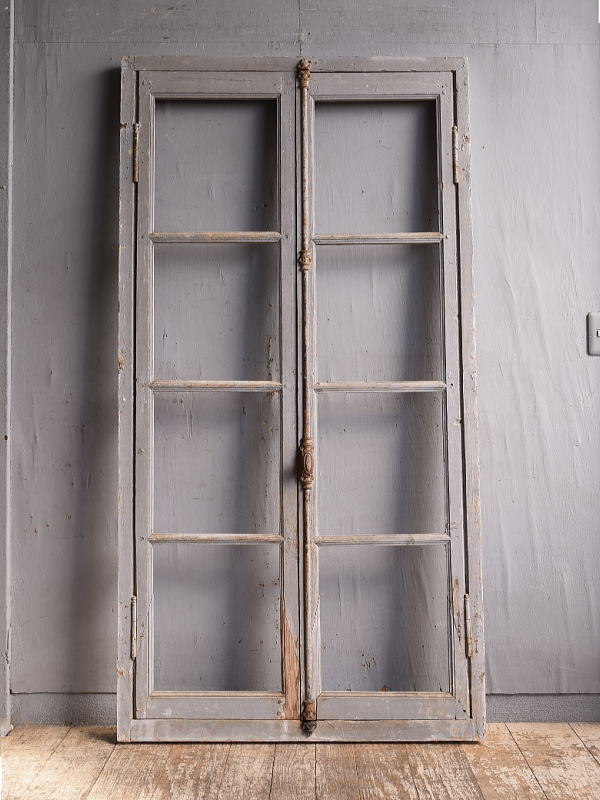 フレンチ アンティーク 木製　窓 建具 12745