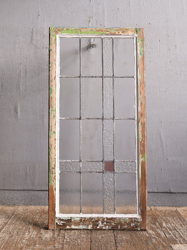 イギリス アンティーク ステンドグラス 幾何学 12777