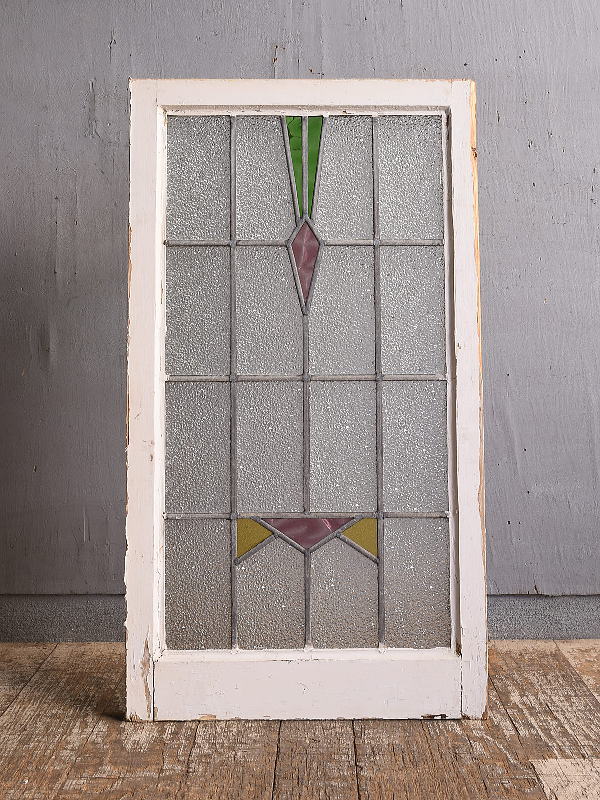 イギリス アンティーク ステンドグラス 幾何学 12781