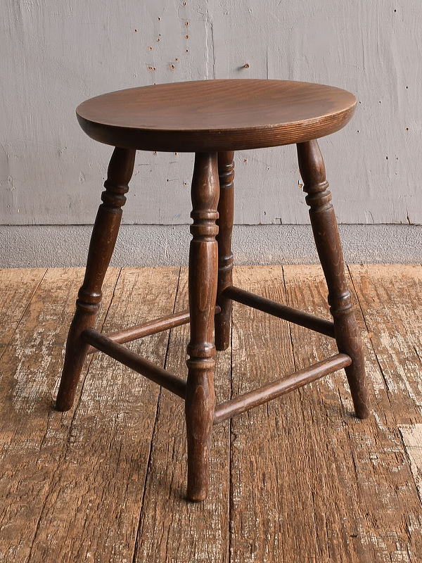 イギリス アンティーク家具 木製スツール　 椅子 12868