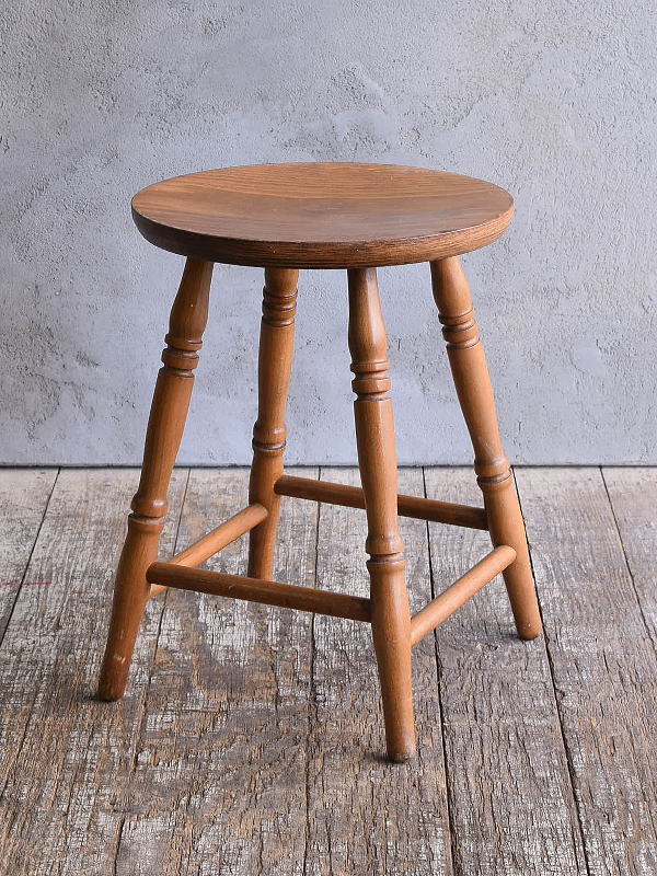 イギリス アンティーク家具 木製スツール　 椅子 12889