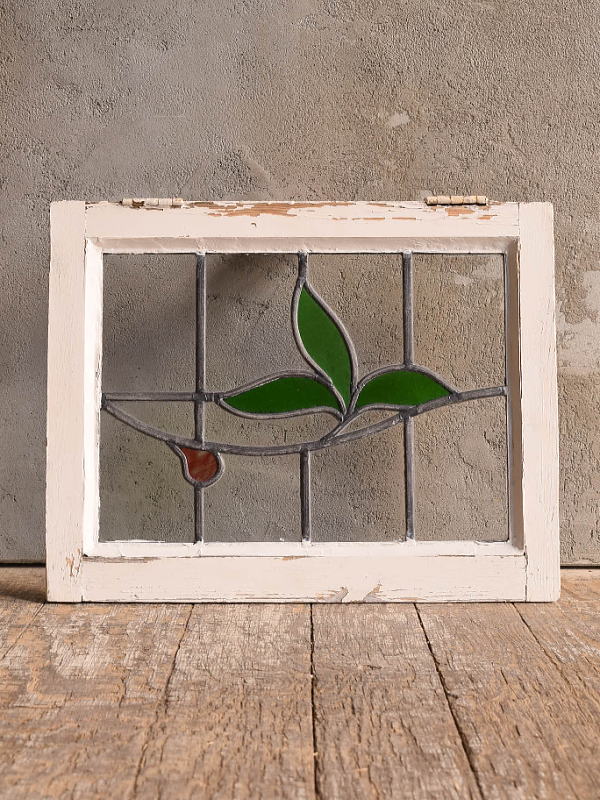 イギリス アンティーク ステンドグラス 幾何学 12926