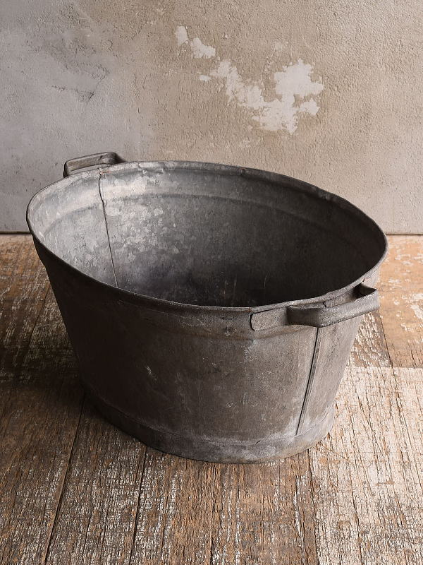 フレンチ アンティーク ブリキ ウォッシングタブ ディスプレイ ガーデニング 13057