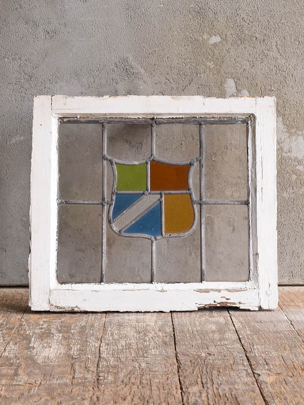 イギリス アンティーク ステンドグラス 窓 幾何学 13168