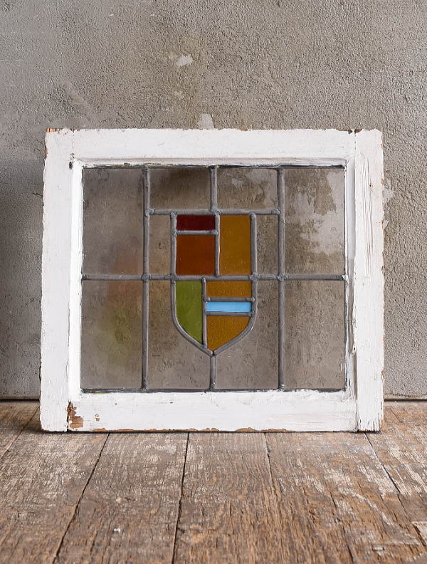 イギリス アンティーク ステンドグラス 窓 幾何学 13172