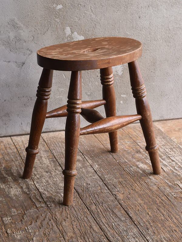 イギリス アンティーク家具 木製スツール　 椅子 13279