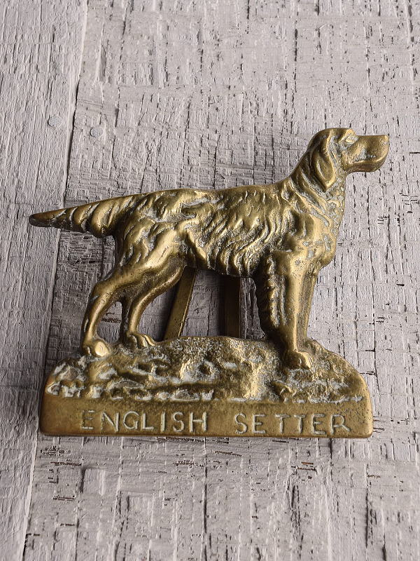 イギリス アンティーク 真鍮製ドアノッカー イングリッシュセッター　 13291