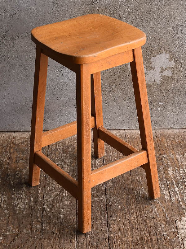 イギリス アンティーク家具 木製スツール　 椅子 13371