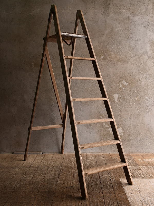 イギリス アンティーク ステップラダー 脚立 ディスプレイ 13436