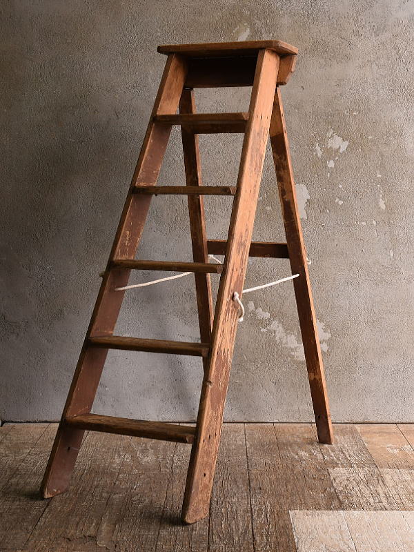 イギリス アンティーク ステップラダー 脚立 ディスプレイ 13439