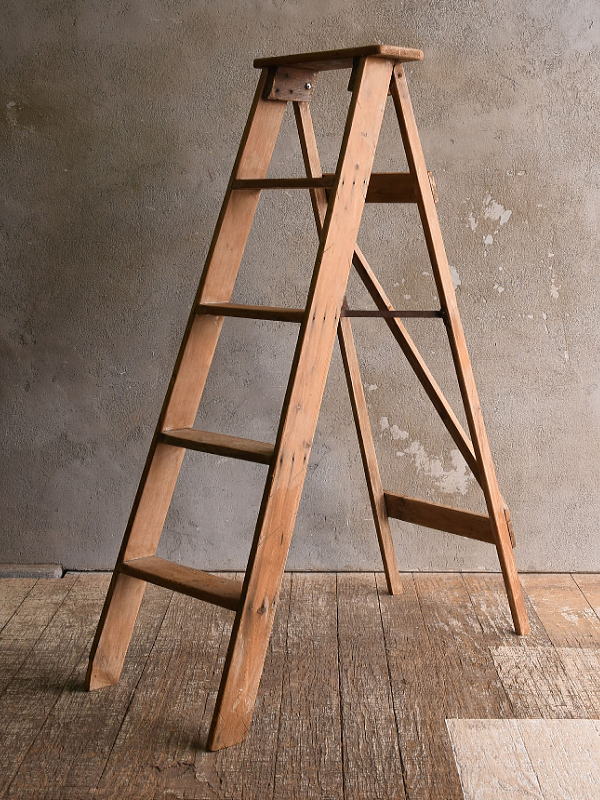 イギリス アンティーク ステップラダー 脚立 ディスプレイ 13440