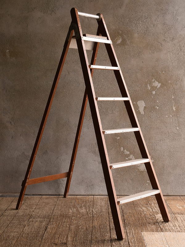 イギリス アンティーク ステップラダー 脚立 ディスプレイ 13449