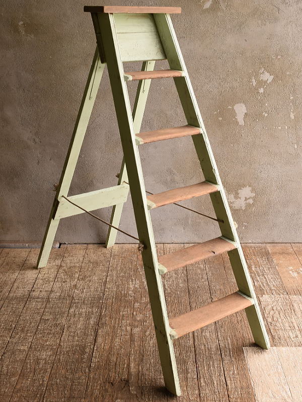 イギリス アンティーク ステップラダー 脚立 ディスプレイ 13543
