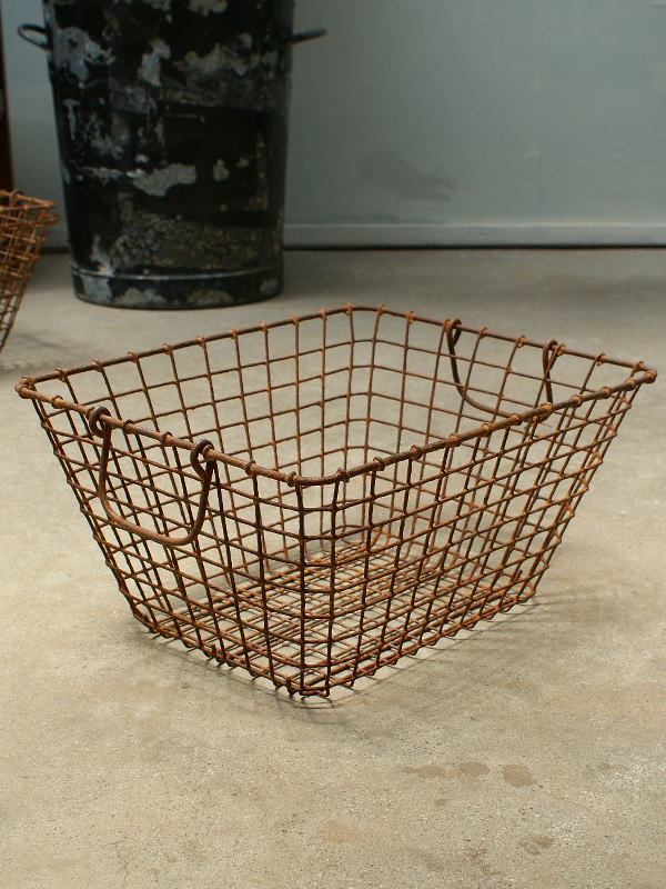 フレンチ アンティーク ワイヤーバスケット 収納 ガーデニング 籠 1999