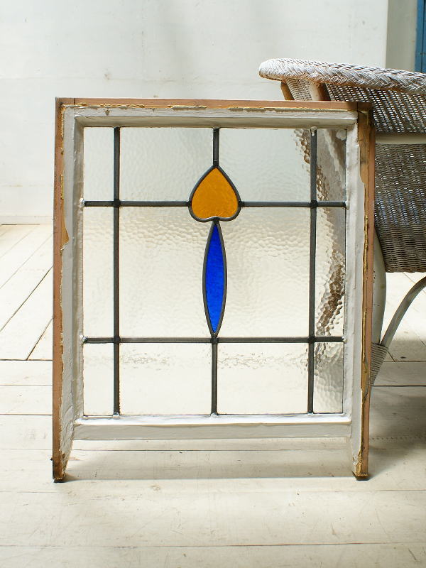 イギリス アンティーク ステンドグラス 幾何学 5498