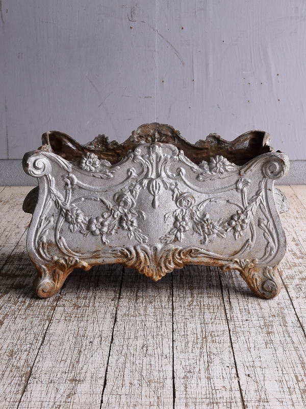 フレンチ　アンティーク　鉄製　プランター　植木鉢　9151