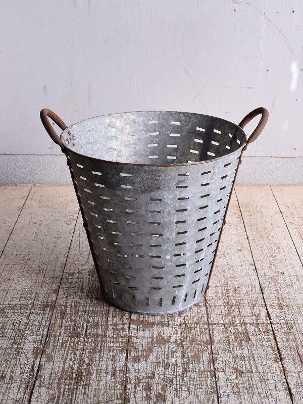 ハンガリー　アンティーク　オリーブバスケット　ガーデン　9229