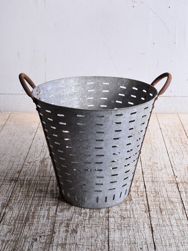 ハンガリー　アンティーク　オリーブバスケット　ガーデン　9231