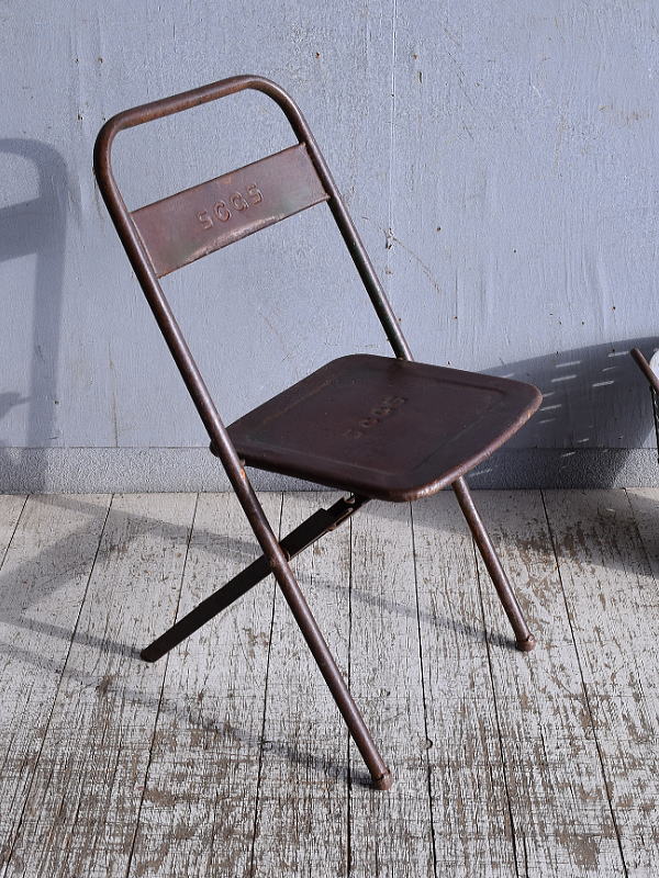 フレンチ アンティーク フォールディング アイアンチェア 椅子 9315