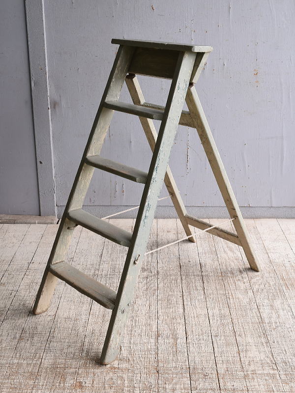 イギリス アンティーク ステップラダー 脚立 ディスプレイ 10140