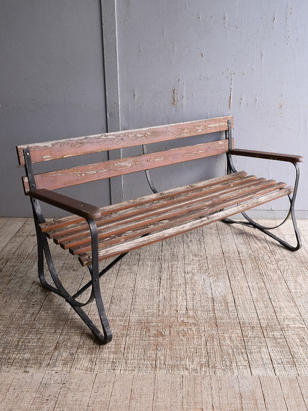 イギリス アンティーク アイアンガーデンチェア ベンチ ガーデニング 10419 