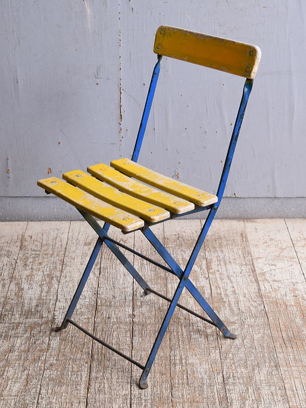 フレンチ アンティーク フォールディング ガーデンチェア 椅子 10921