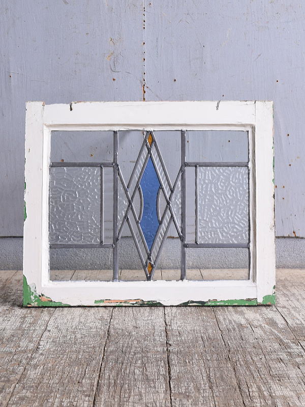 イギリス アンティーク ステンドグラス 幾何学 11257