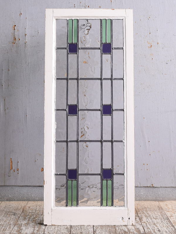 イギリス アンティーク ステンドグラス 幾何学 11402