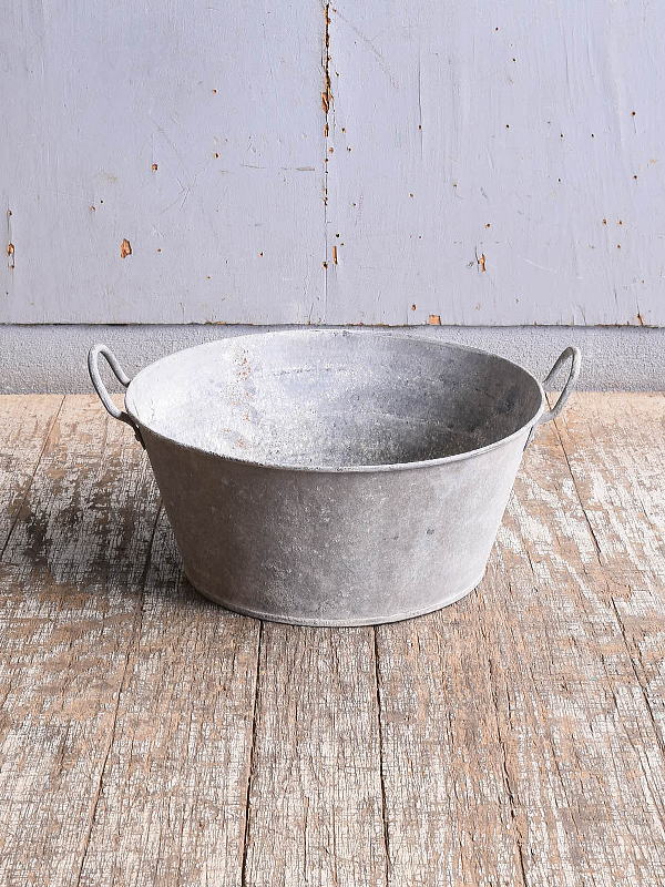 フレンチ アンティーク　ブリキ製　ウォッシングタブ ディスプレイ ガーデニング 11563