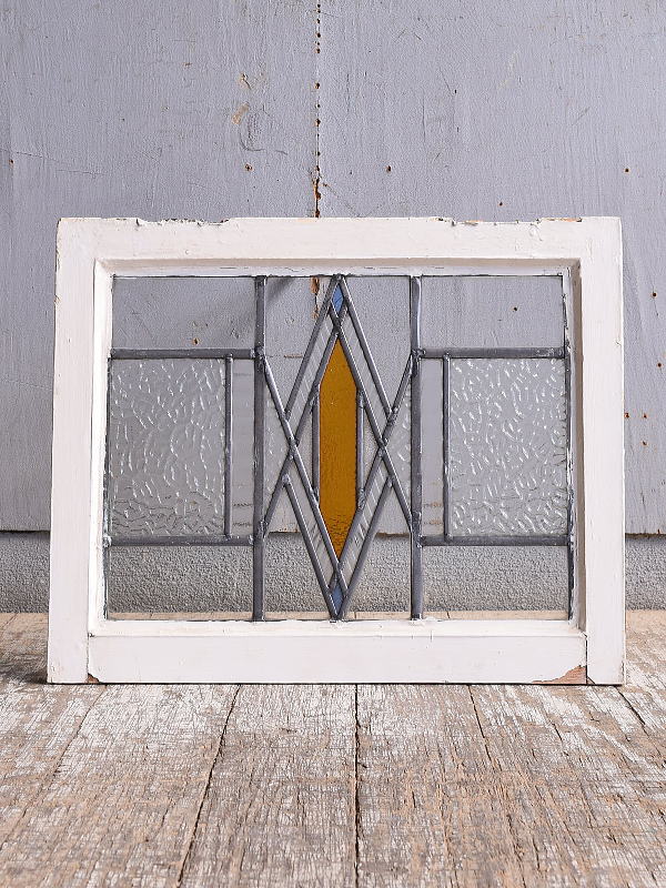 イギリス アンティーク ステンドグラス 幾何学 11581