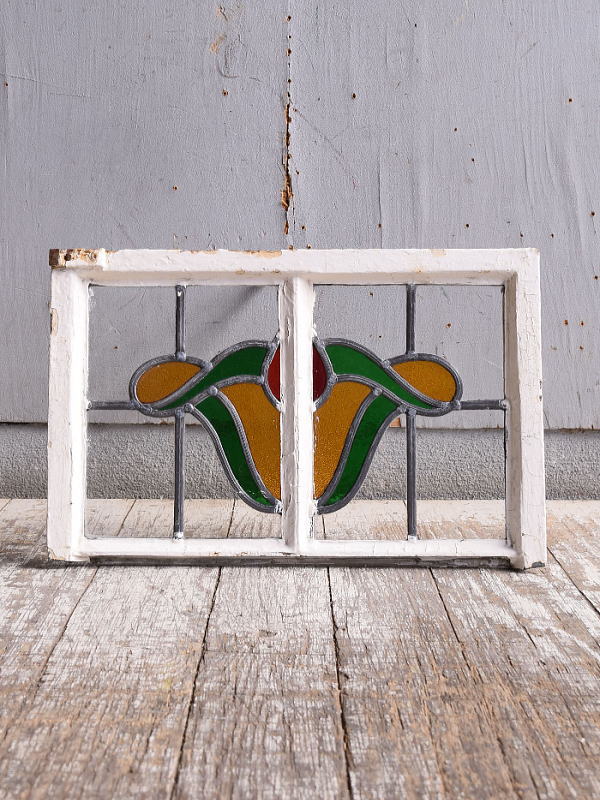 イギリス アンティーク ステンドグラス 幾何学 11593