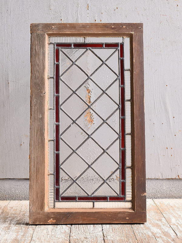 イギリス アンティーク ステンドグラス 幾何学 11616