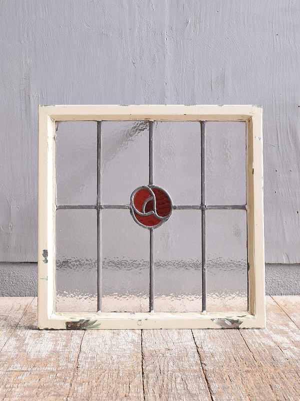 イギリス アンティーク ステンドグラス 幾何学 11620