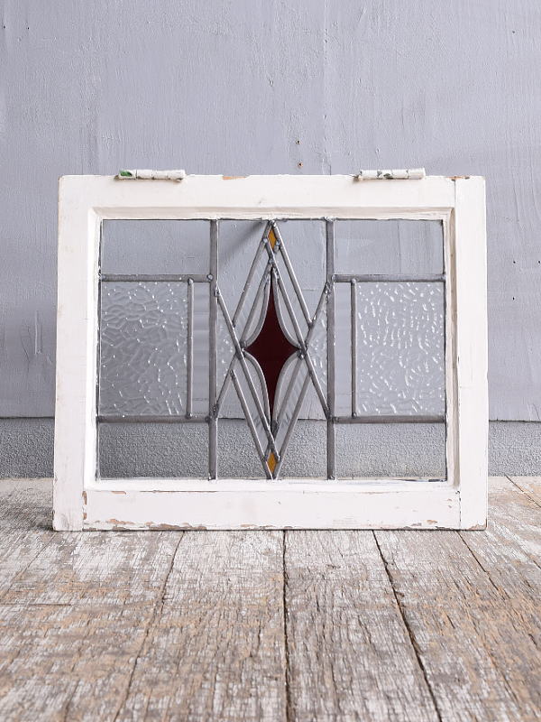 イギリス アンティーク ステンドグラス 幾何学 11625