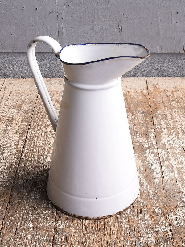 イギリス アンティーク ホーローフレンチジャグ　琺瑯　 ガーデニング 11823