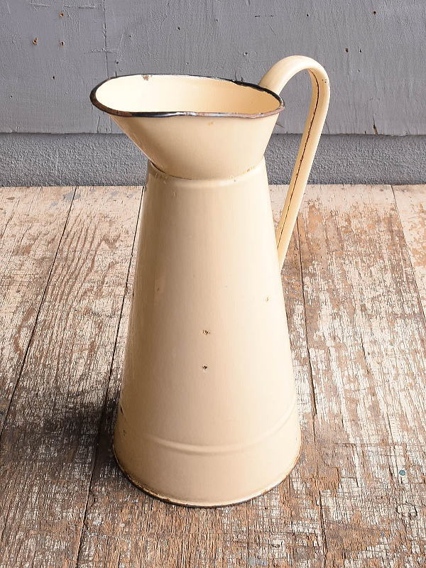 イギリス アンティーク ホーローフレンチジャグ　琺瑯　 ガーデニング 11824