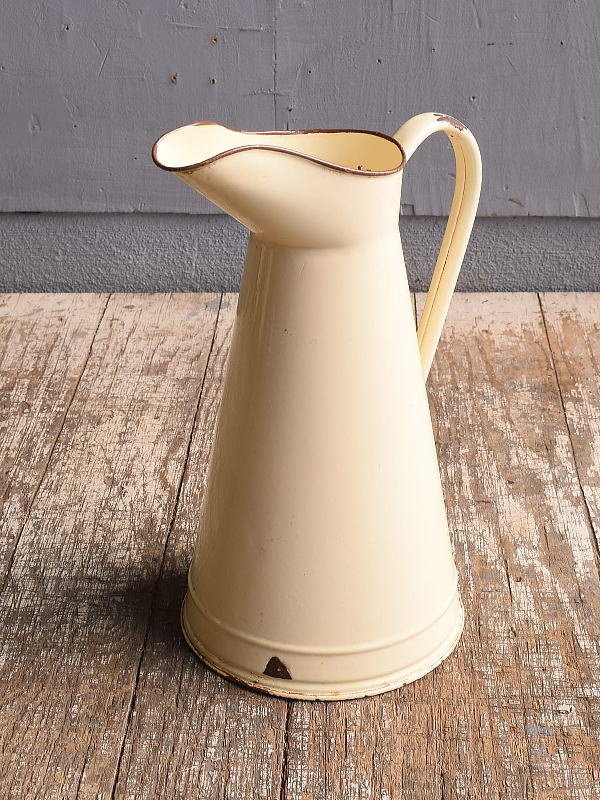 イギリス アンティーク ホーローフレンチジャグ　琺瑯　 ガーデニング 11825