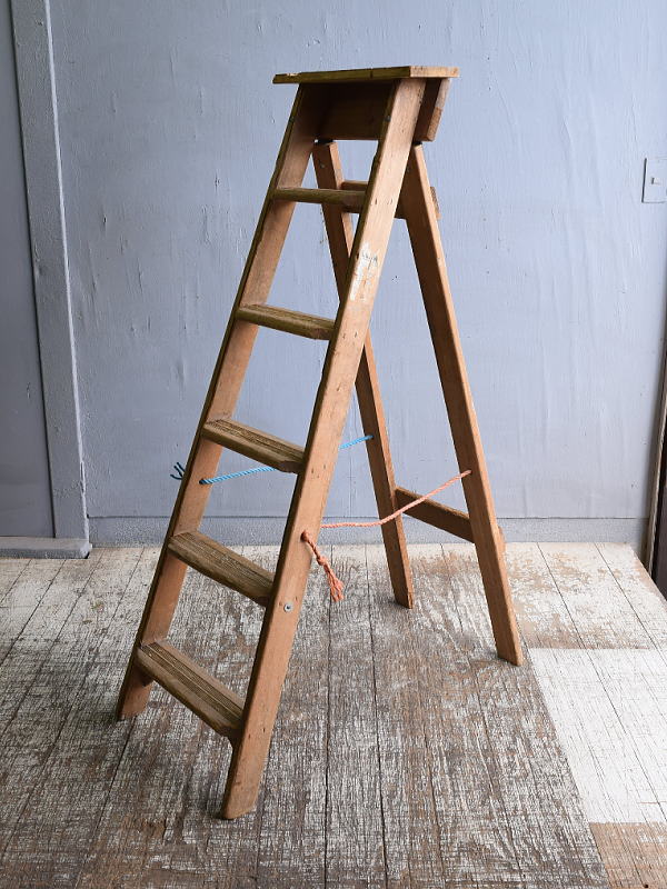 イギリス アンティーク ステップラダー 脚立 ディスプレイ 11895