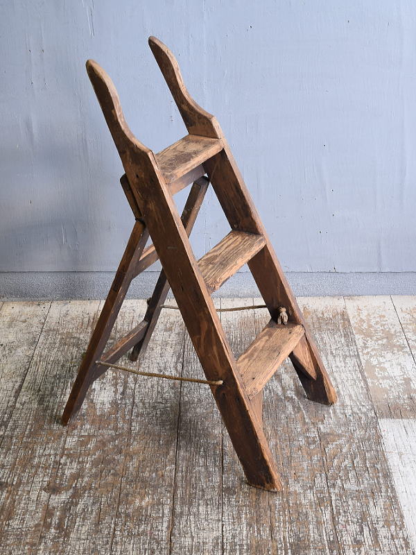 イギリス アンティーク ステップラダー 脚立 ディスプレイ 11897