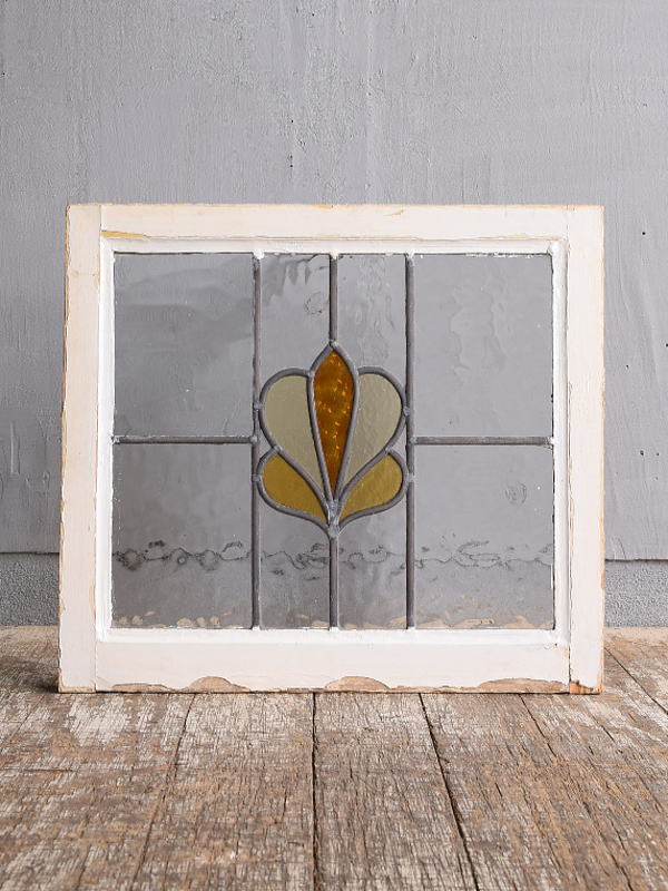 イギリス アンティーク ステンドグラス 幾何学 11923