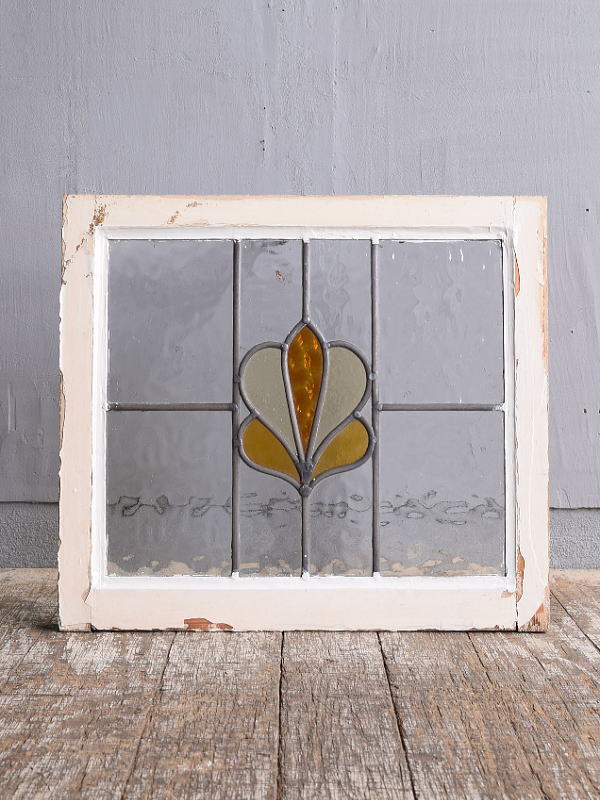 　イギリス アンティーク ステンドグラス 幾何学 11924