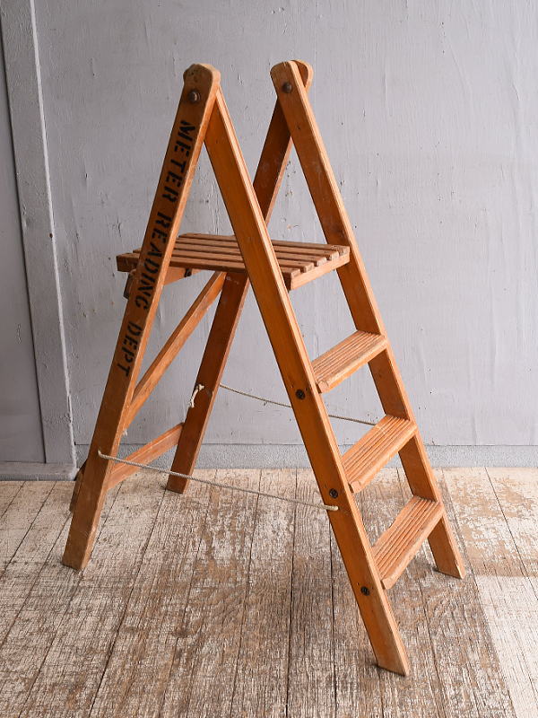イギリス アンティーク ステップラダー 脚立 ディスプレイ 12047