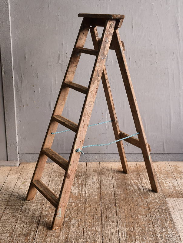 イギリス アンティーク ステップラダー 脚立 ディスプレイ 12048
