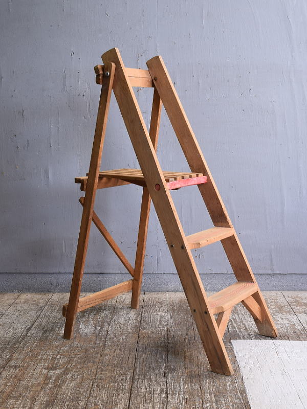 イギリス アンティーク ステップラダー 脚立 ディスプレイ 12102