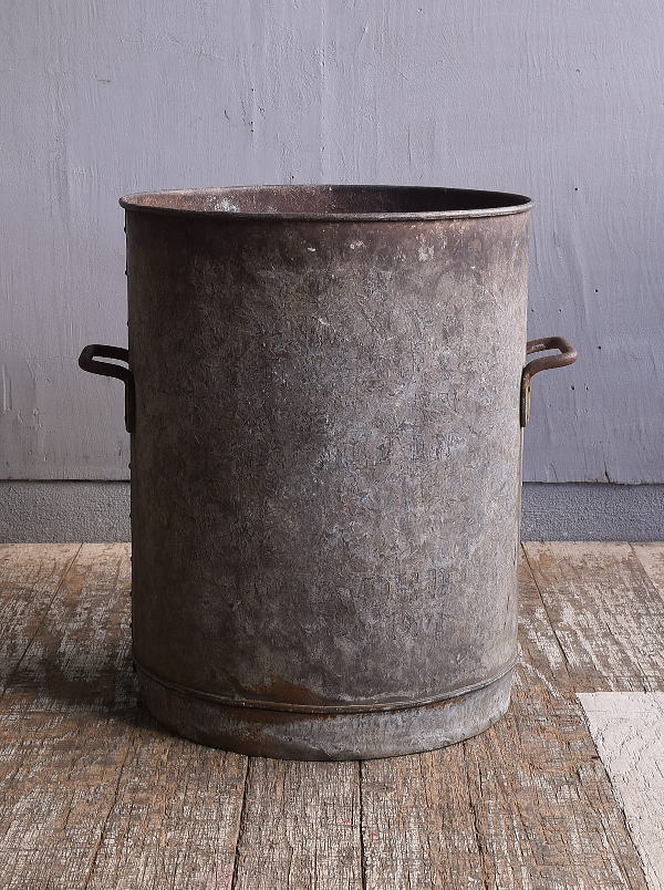 イギリス アンティーク ブリキ ダストビン ガーデニング 12159